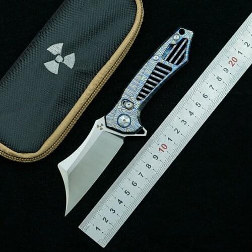 LEMIFSHE Flipper folding knife M390 blade titanium + carbon fiber handle outdoor camping survival kitchen fruit knife EDC tool