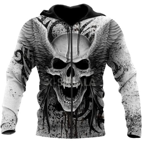 CRAZY skull viking 3D All Print Plus Hoodie Man Women Harajuku Outwear Zipper Pullover Sweatshirt Casual Unisex Jacket