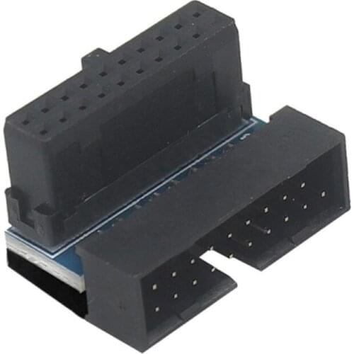 Q1JF Vertical USB 3.0 Up/Down Panel Socket 19pin 20pin Computer Header Motherboard Adapter Holder 90° Turinning