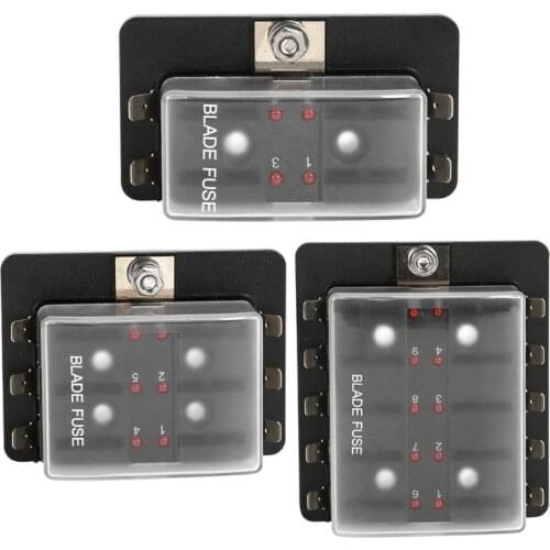 VODOOL 4/6/10 Way Blade Fuse Block 32V ATO Fuse Box Holder With LED Indicator Waterproof Cover Accessories For Car Boat Maine