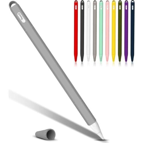 Tablet Touch Stylus Pen Protective Cover Case Pouch Soft Silicone Tips Cap Sleeve Anti-Slip for Apple Pencil 2