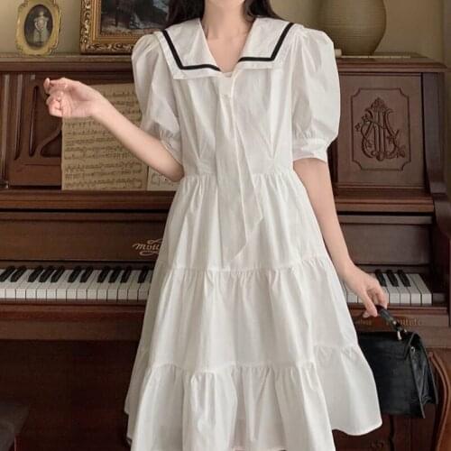 AECU Summer Woman Square Collar Mid Dress Vintage Dresses Puff Lantern Sleeve Party Dress Elegant Ladies Dress Vestidos