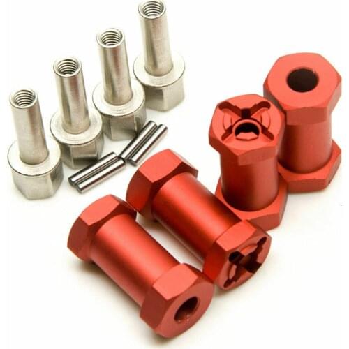 1/10 Aluminium Rc Car Wheel Hub 25mm Extender 12mm to 12mm For Arrma Granite Vorteks Fury Red