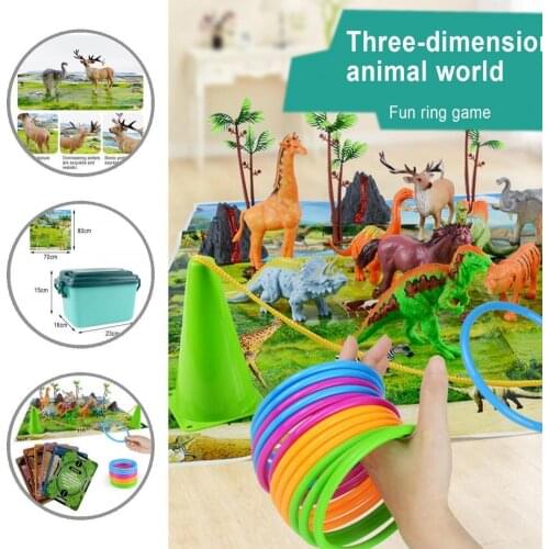 1 Set Creative Toss Animals Ring Model Funny Parent-child Throwing Ring Children Interactive Toy Ring Looped Dinosaur Toy Game