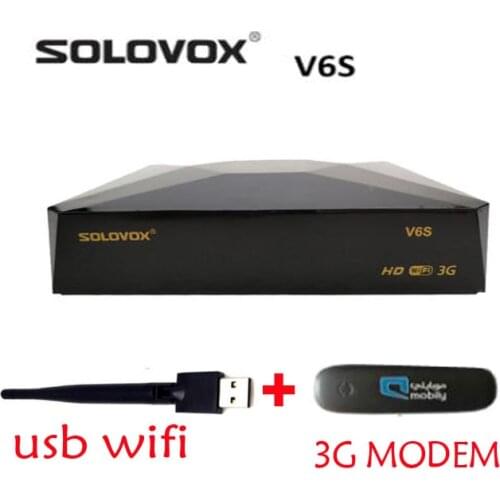 10PCS SOLOVOX V6S DVB-S2 optional wif 3g modem 1080P satellite receiver Support 3G Cam newcd power vu biss key pk s-v6 v7 s2x