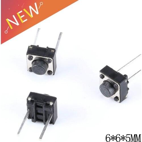 100PCS Tactile Push Button Switch 6x6x5mm 6*6*5 mm 2p Micro Switch Key Switch Tactile Push Button Switches 6x6x5 mm