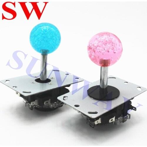 2PCS/Lot Arcade joystick with Crystal Ball 4/8 Way Joystick Fight Stick Parts for Game Arcade game Machine With 5 Color Seletion