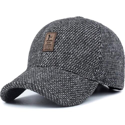 2021 Brand Baseball Cap Winter Dad Hat Warm Thickened Cotton Snapback Caps Ear Protection Fitted Hats For Men