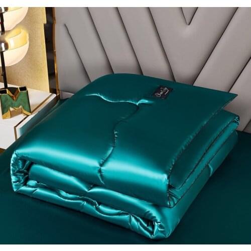2021 Washable summer ice silk air conditioning thin quilt adult kids home textiles high density luxury bedding queen king size