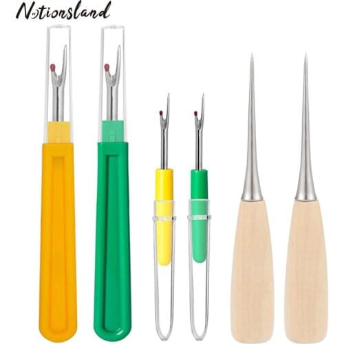 6PCS Sewing Seam Rippers Kit with Sewing Awl for Needlework Crafting Removing Threads DIY Stitching Quilting Sewing Tools