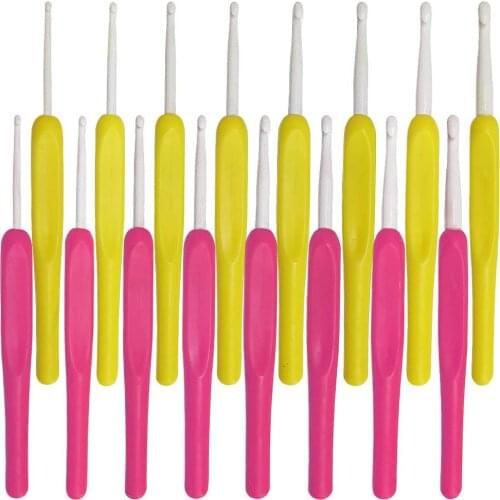 8Pcs/Set Plastic Colorful Knitting Crochet Needles Sewing Weave Tools Crochet Hooks Knit Craft Yarn Accessories Knitting Needles