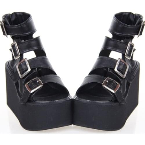 Angelic imprint Summer New Fashion Women Sandals Punk Rock High Heel cosplay ladies Platform lolita Shoes 35-46 6013