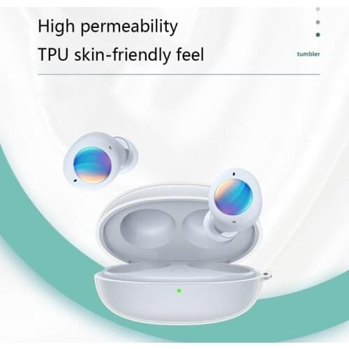 Compatible with-realme Buds Air 2 Neo Earbuds Charging Case Soft Transparent TPU Case Cover Skin Shokproof with Keychain