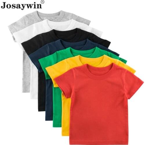 Childrens T-Shirt for Kids Baby Girls TShirts Cotton Solid Baby T-shirt Short Sleeve O-neck Baby Boys T Shirt Tee Tops Clothing
