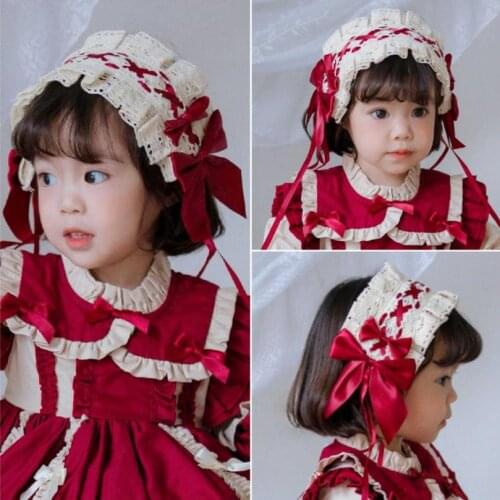 Childrens Lolita Hair Band Headdress Bowknot Lace Princess Hair Accessories Hairpin Spain Retro Palace Headdress A55