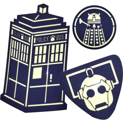 Doctor Who CyberMan Tardis Darlek Patch Velcro Military Chapter Nylon Blue Luminous Tactical For Clothes Hat Jacket Decoration