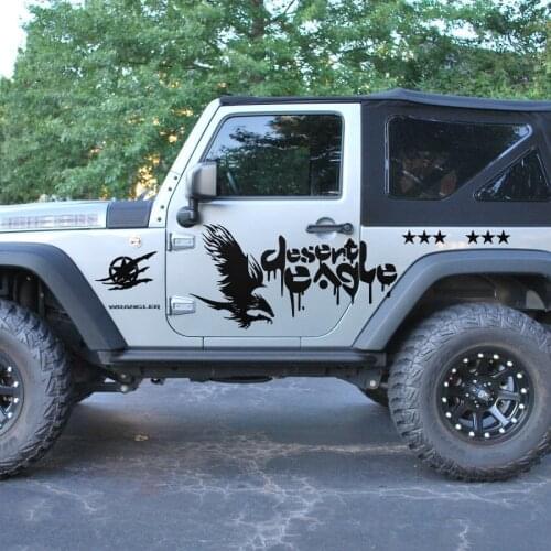 Brothers Emblem Star desert eagle off road side door graphic vinyl car sticker for Jeep wrangler rubicon or sahara 2 doors
