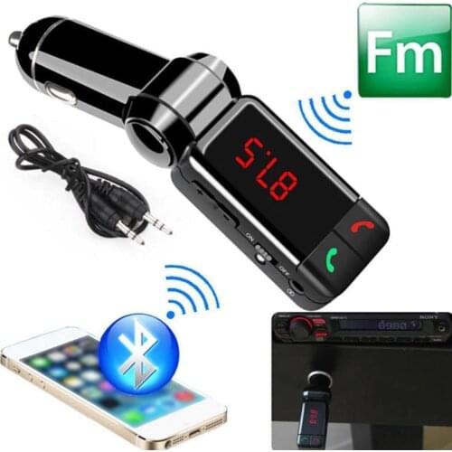 FM Transmitters Bluetooth Car Kit FM Transmitter Handsfree Mp3 Player Modulator with LED Display Portable Dual USB Charger