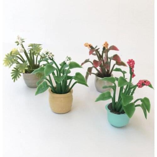 G07-X140 children baby gift Toy 1:12 Dollhouse mini Furniture Miniature rement Doll accessories Plant flowers random type 1pcs