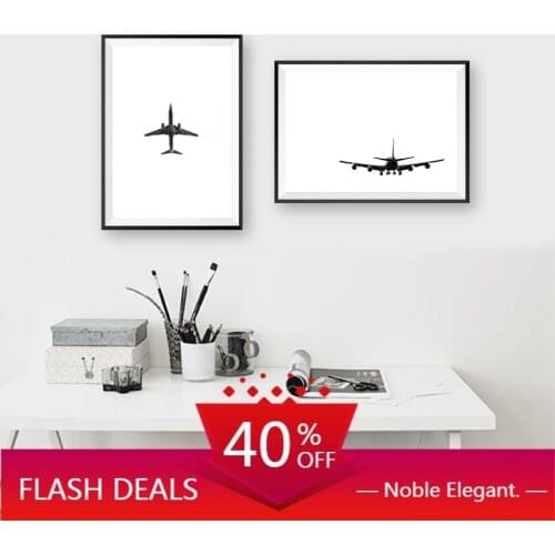 Canvas Painting Airplane Photo Wall Art Black White Large Posters And Prints Scandinavian Wall Pictures Living Room Home Decor