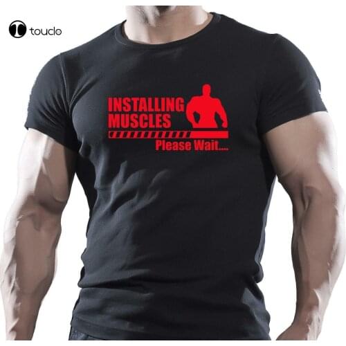 Red Installing Muscles Functional Training Workout Fitness Gym Black T-Shirt Mma