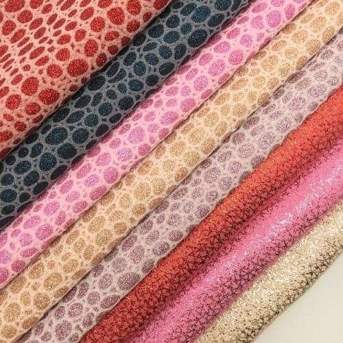 LEOsyntheticoDIY Metallic Glitter Synthetic Faux leather Vinyl Fabric Sheets Stretch Backing For DIY Bows 21X29CM R146