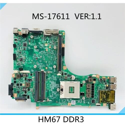 For MSI GX780R GT780 GT780R GT780DX GT780DXR Laptop Motherboard MS-17611 VER:1.1 DDR3 HM67 Mainboard 100% Tested Fast Ship