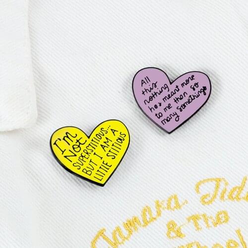 Cute Heart Pins Cartoon Creative Metal Brooches for Girls Bestfriend Lapel Denim Jackets Enamel Badges Fashion Accessories Gift