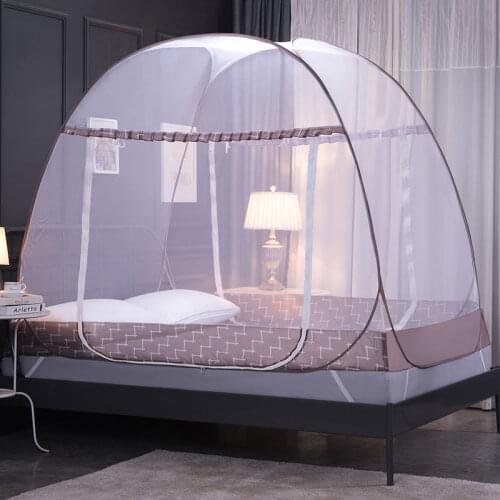 Simple Yurt Mosquito Net Portable Camping Tent Single Double bed curtain Canopy Adult Foldable Bunk Mesh Net Mosquito Net L