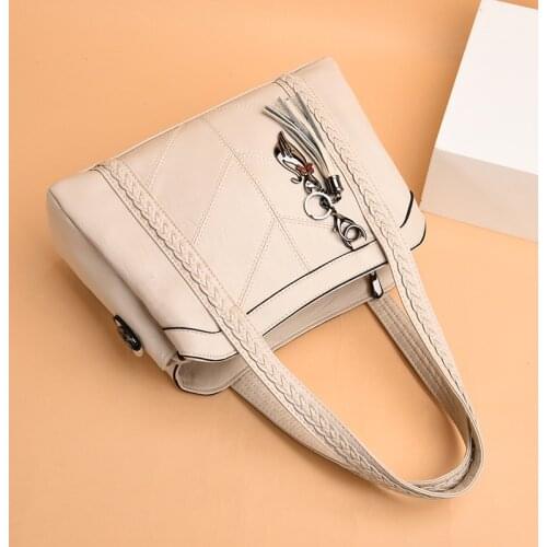 2021 New luxury Handbags White Shoulder Leather Crossbody Sac a Main Solid Big Female Tote Bags Ladies Messenger Bag
