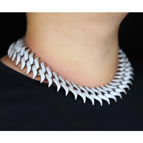 Iced out Men hip hop necklace with cz paved 30mm wide cuban chain Necklace jewelry for New necklace 2021 boy party jewelry