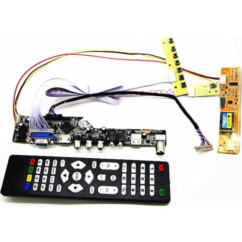 TV+HDMI+VGA+AV+USB+AUDIO TV LCD driver board 14" 15" LTD141ECEF LTM14C500F 1024*768 LCD controller board DIY kits