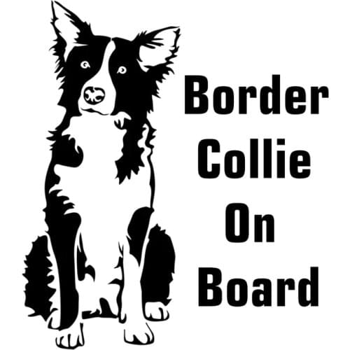 S51074 Various Sizes/Colors Car Stickers Vinyl Decal Border Collie on Board Motorcycle Decorative Accessories Waterproof