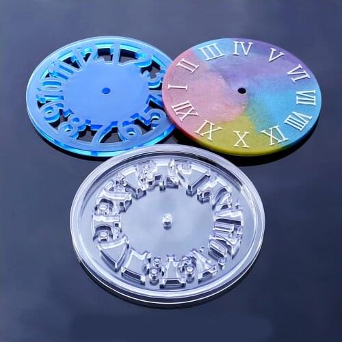 2pcs Roman Arabic Numerals Clock Silicone Mold Epoxy Resin Jewelry Making DIY Hand Craft
