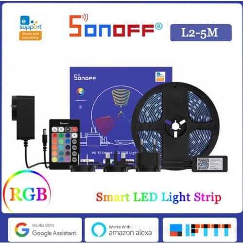 SONOFF L2 Smart LED Light Strip RGB Outdoor Waterproof Dimmable Strips eWelink Remote Voice Control Works With Alexa Google Home