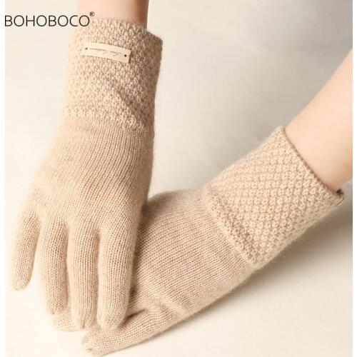 New Womens Autumn Winter Cashmere Gloves Keep Warm Pure cashmere knitted corn finger gloves