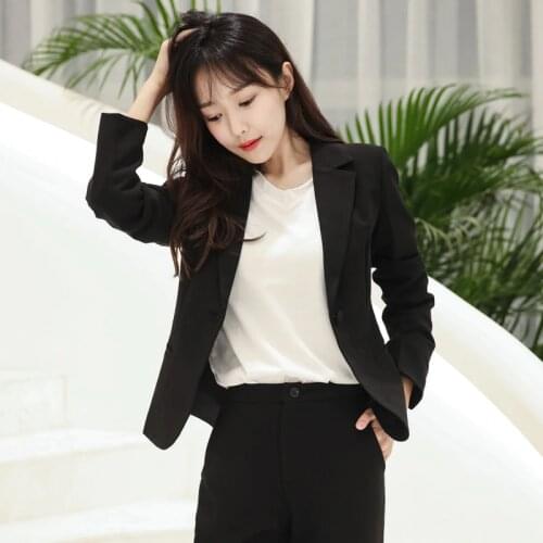 Set female 19 autumn and winter new temperament fashion plaid thick small suit + trousers elegant two-piece professional leisure
