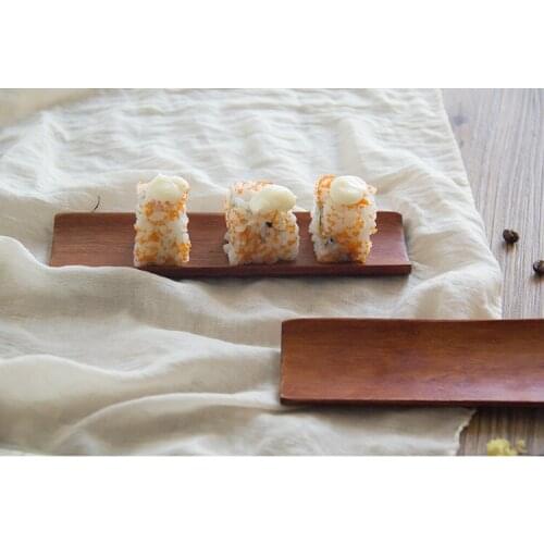 1PC New Wooden Dumplings Sushi Serving Tray Oblong Plate Salad Bread Dishes Kitchen Restaurant Home Supplies MF 025