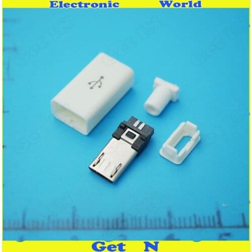 20pcs 0.8mm Lengthen Micro usb Male Connectors for DIY Mobile USB Male Socket White