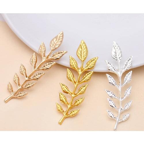 25 Pcs/Lot 19*64mm Metal Brass Stamping Olive Leaf Branches Diy Handmade Materials Wholesale Jewelry Making Accessories
