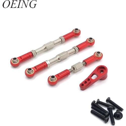 3PCs Metal Steering Rocker Rod Linkage with Serve Arm for 1/12 Wltoys 12402 RC Car Upgrade Parts Universal
