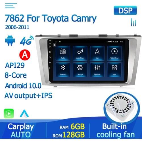 Android 10 Car GPS Navigation Auto Radio Player For Toyota Camry 7 40 50 2006-2011 Multimedia 4G LTE Built-in Carplay Octa Core