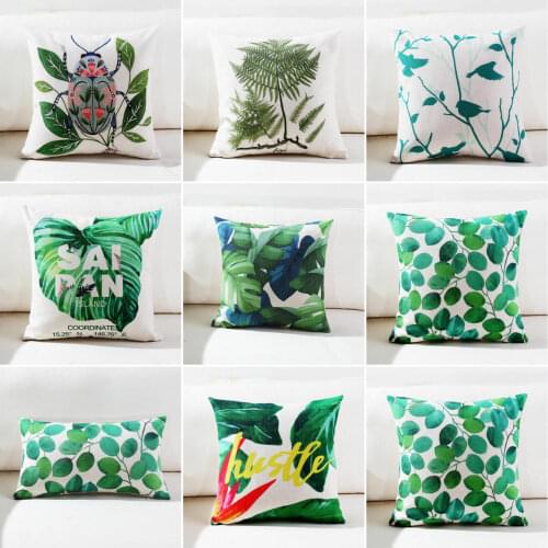 HGLEGYW Letter Floral Tropical Pillow Case Throw Pillowcase Cotton Linen Printed Pillow Covers For Office Home Textile