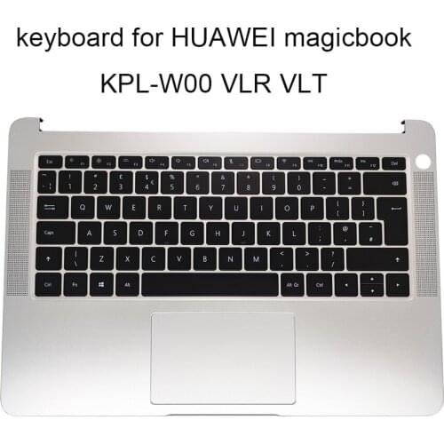 UK GB backlit Keyboard palmrest for Huawei MagicBook KPL-W00 W00C VLT-W50 VLT-W60 NH-W19 notebook pc keyboards silver Top Case