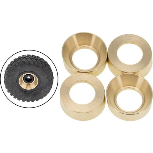 Pack of 4 RC Brass Wheel Rims Hubs for Axial SCX24 AXI00001, AXI90081 Crawler Buggy Parts