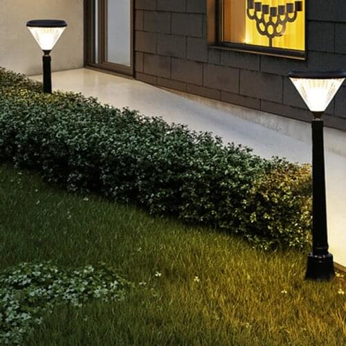 Lâmpada de rua de alumínio impermeável exterior da luz solar do jardim do diodo emissor de luz moderna para a decoração do grama