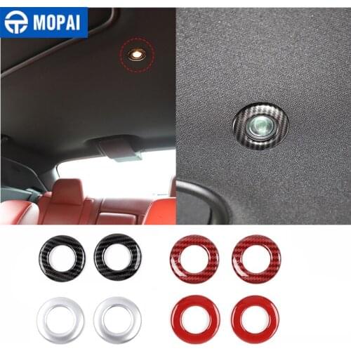 MOPAI Interior Mouldings Car Roof Reading Light Lamp Decoration Ring Cover Stickers for Dodge Challenger 2014+ Accessories