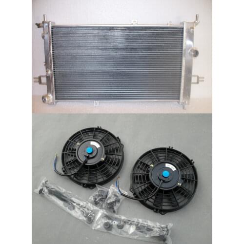 2 ROW New Alloy Aluminum Radiator & 2*FAN For Opel Astra G MK4 GSi Coupe SRi Turbo Uprated High performance