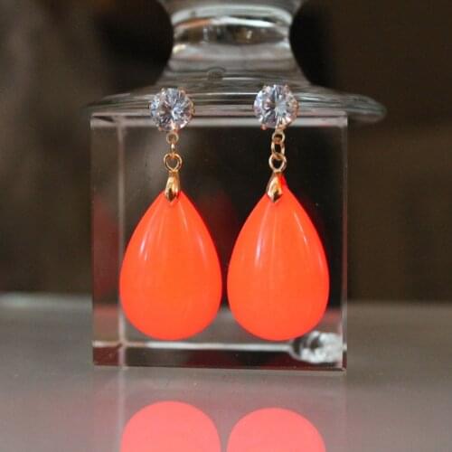 New Water drops Earrings Glow in The Dark red Pendant earring Rhinestone eardrop Jewelry Earpin Gift For Women girl