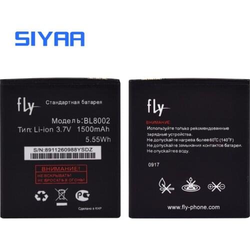 Original SIYAA BL8002 BL 8002 Battery For Fly IQ4490I High Capacity 1500mAh Voltage 3.7V Lithium Polymer Replacement Batteries